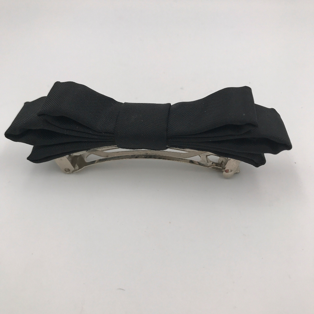 VTG 90s Kerri Kahn Black Ribbon Bow Hair Clip